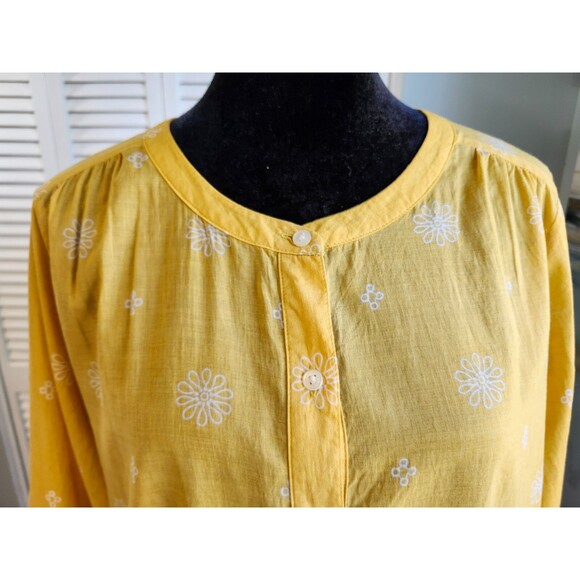 LOFT Yellow Button Top Small Floral - Picture 12 of 13